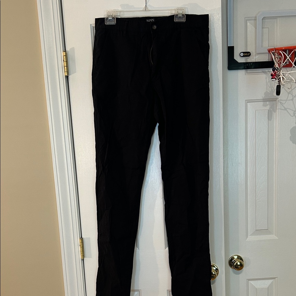 Boohoo Mens Black Chinos